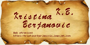 Kristina Berjanović vizit kartica